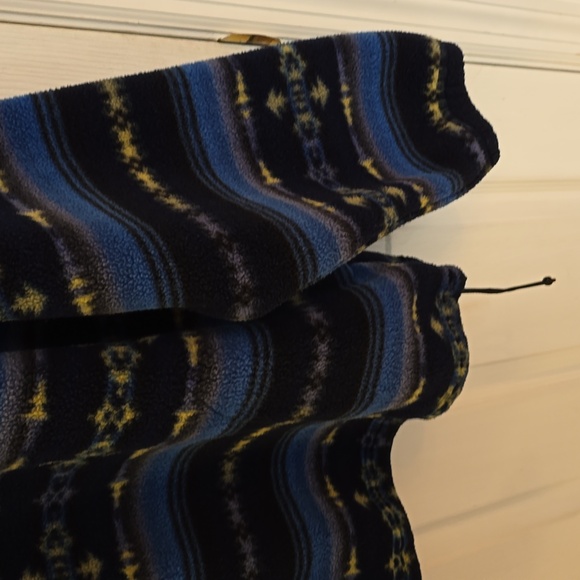 Lands' End Men's Pull over 1/4 Zip Polartech Sweater Print Blue Green Size Large - Picture 5 of 16